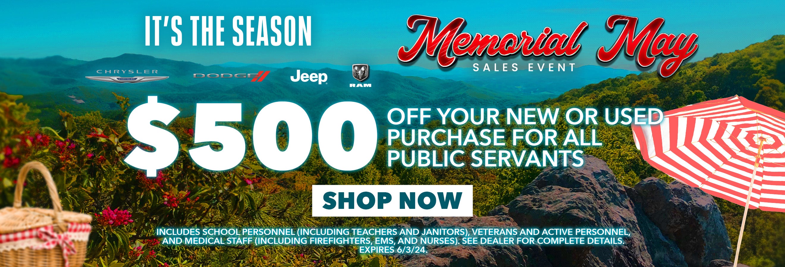 $500 off new or used for all public servants